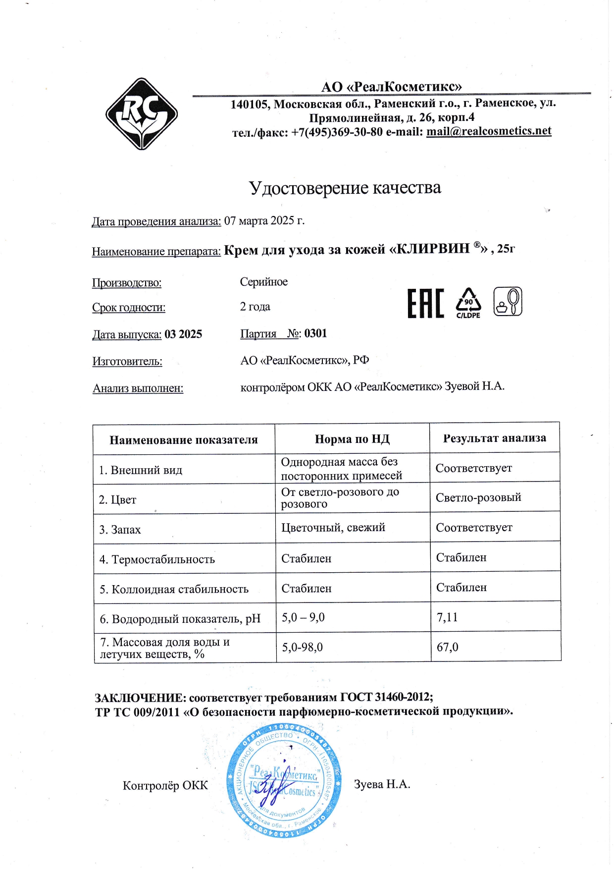 Паспорт №0320250301